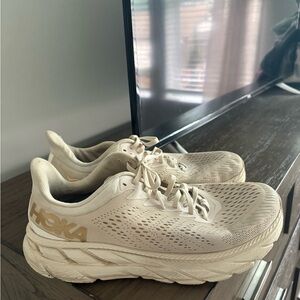 Hoka Beige Athletic Sneakers